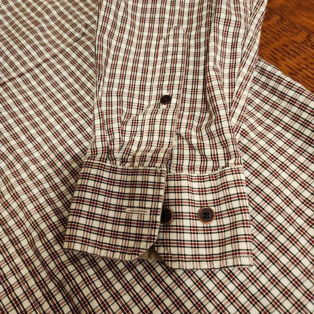 Banana Republic Heritage Collection shirt Mens Large Plaid Navy Red White Dapper